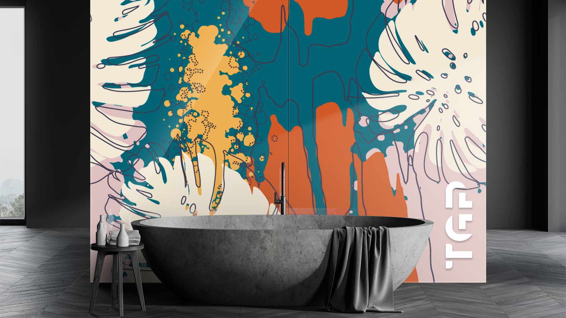 WLP010 Printed glass shower splashback