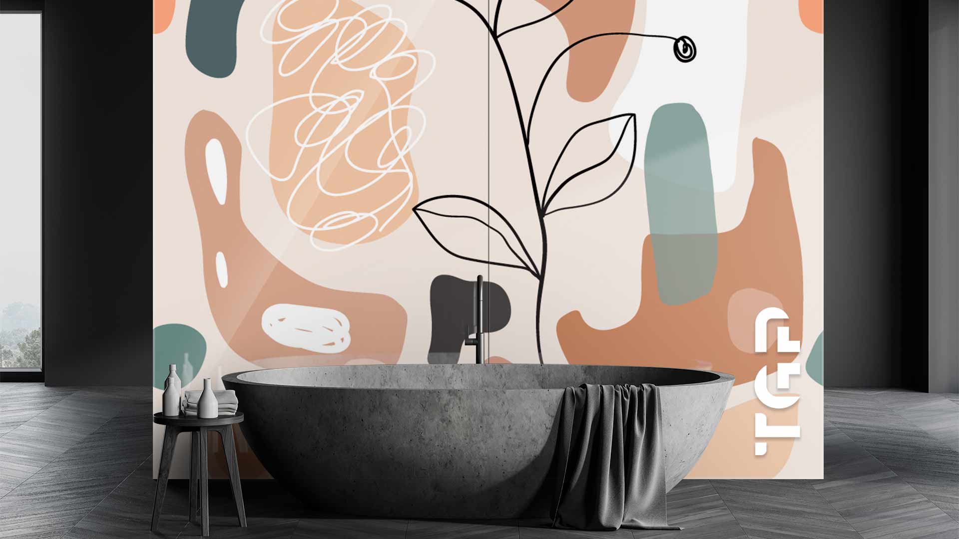 WLP011 Printed glass shower splashback
