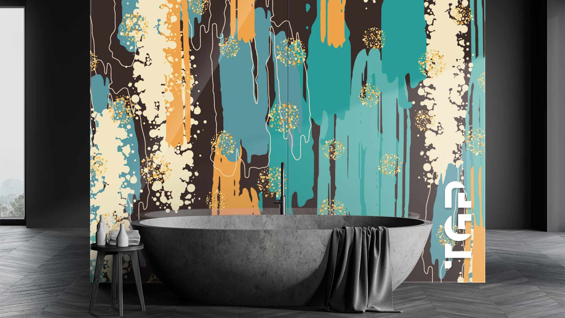 WLP012 Printed glass shower splashback