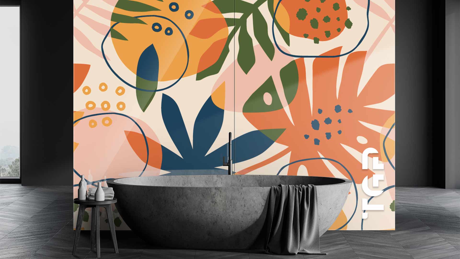 WLP014 Printed glass shower splashback