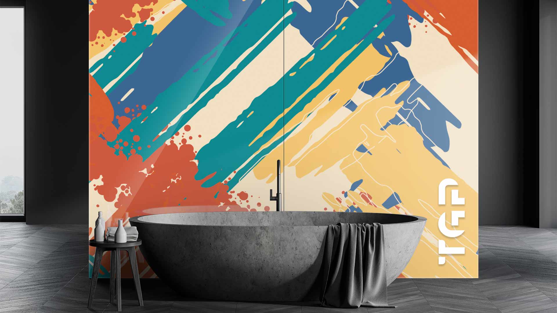 WLP015 Printed glass shower splashback