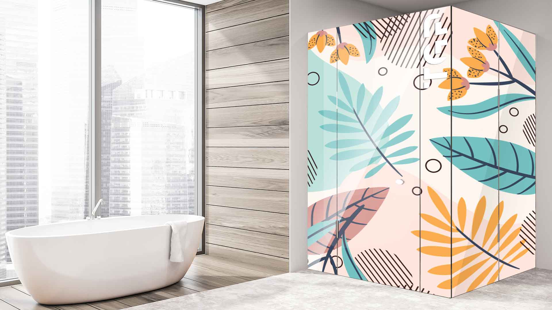 WLP017 printed glass shower enclosure
