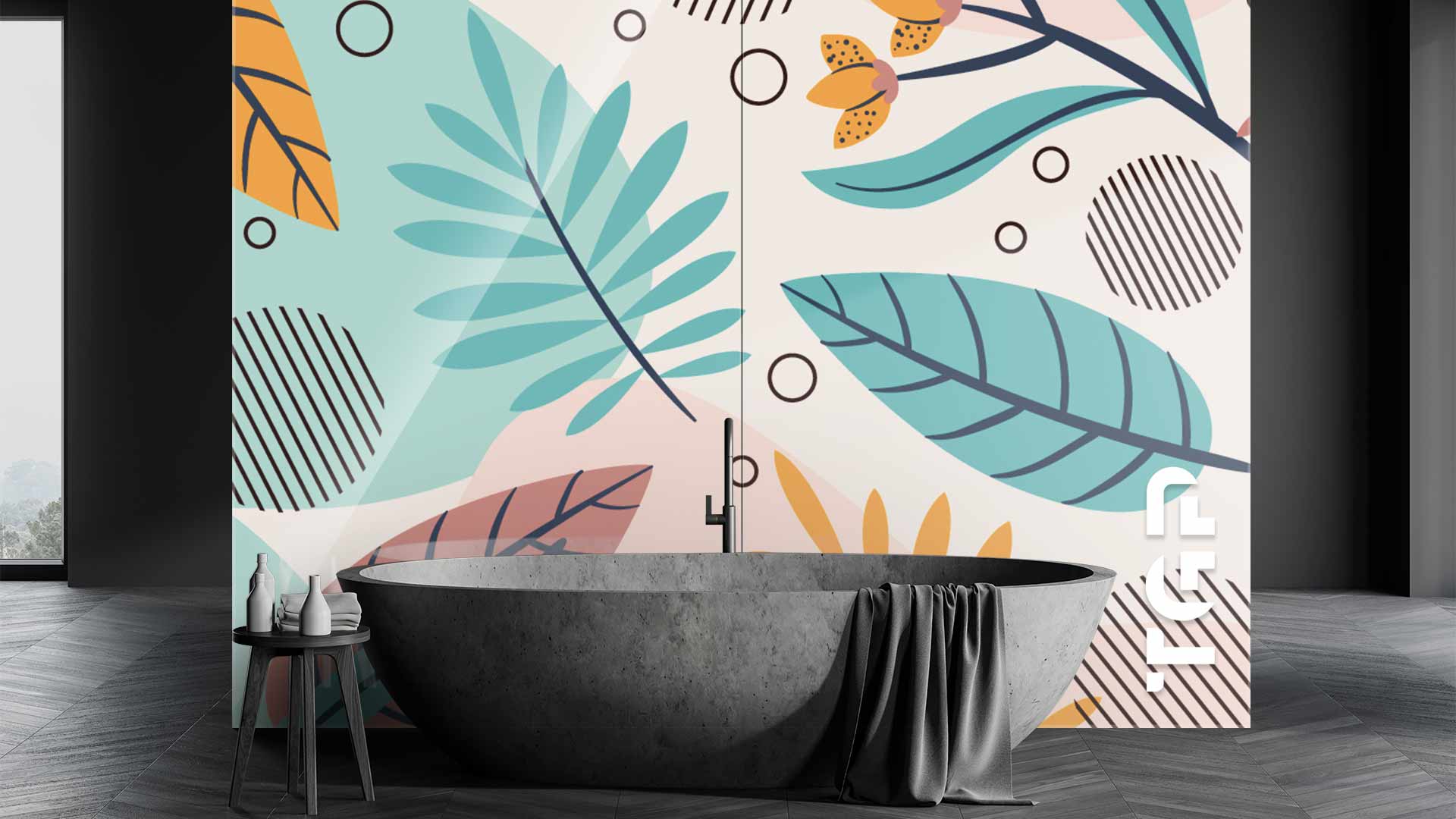 WLP017 Printed glass shower splashback