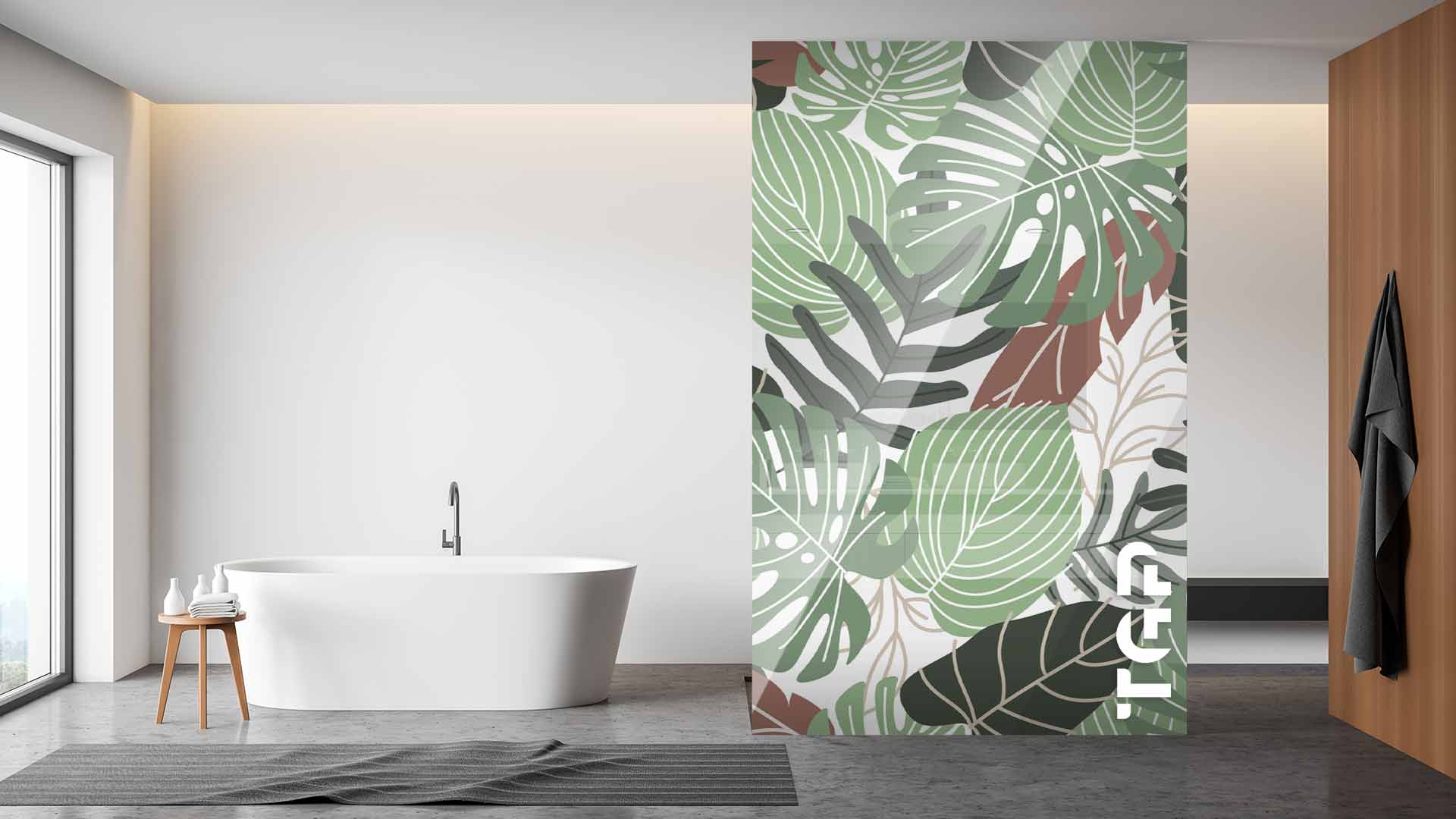 WLP018 Printed glass shower screen
