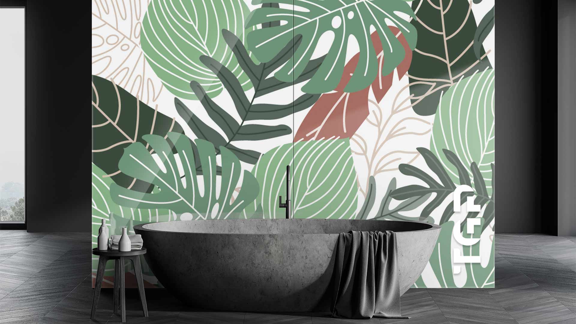 WLP018 Printed glass shower splashback